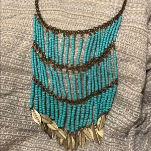 Lucky brand Turquoise leaf necklace
